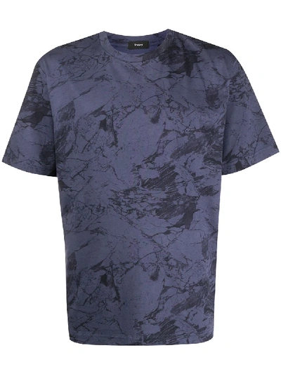 Shop Theory Abstract-print T-shirt In Blue