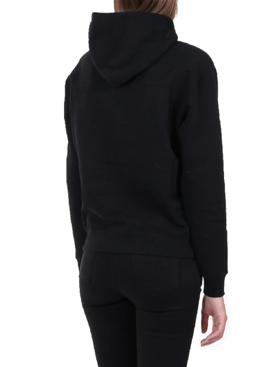 Shop Saint Laurent Signature Hoodie Sweatshirt Black