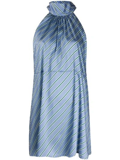 Shop Jejia Halter-neck Shift Dress In Blue