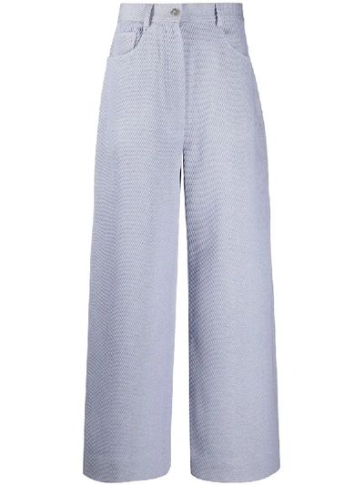 Shop Acne Studios Flared High-waisted Twill Trousers In Purple