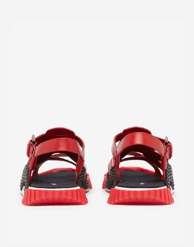 Shop Dolce & Gabbana Ns1 Sandals In Cowhide In Red/black