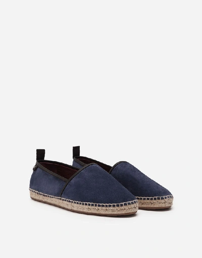 Shop Dolce & Gabbana Suede Espadrilles With Rope Sole In Blue