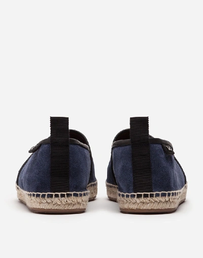 Shop Dolce & Gabbana Suede Espadrilles With Rope Sole In Blue