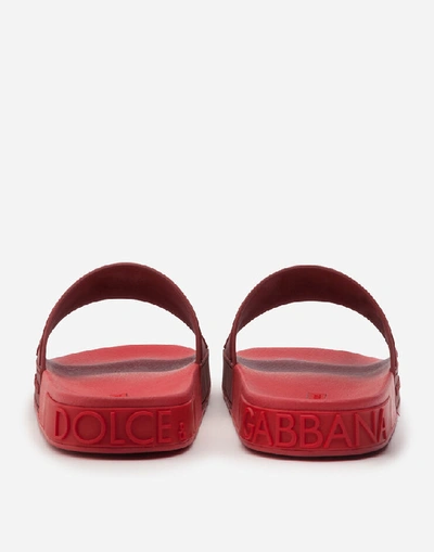 Shop Dolce & Gabbana Rubber Beachwear Slides With Dg Logo