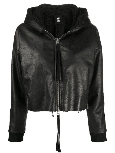 Shop Thom Krom Zipped Hooded Jacket In Black