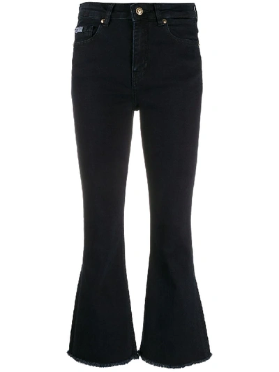 Shop Versace Jeans Couture High-rise Flared Jeans In Blue
