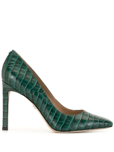 Shop Sam Edelman Croco-effect Pumps In Green