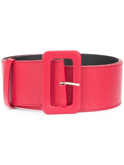 Shop P.a.r.o.s.h Rectangular-buckle Belt In Red