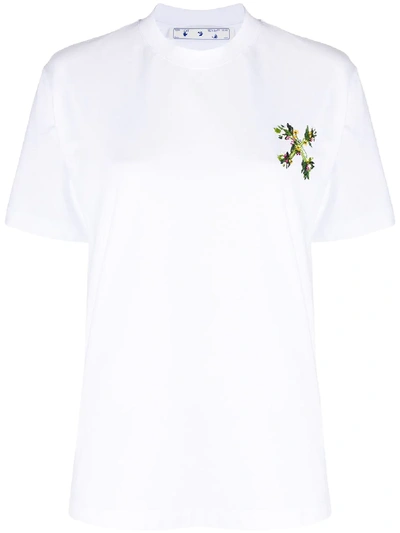Shop Off-white Floral Arrows T-shirt In White