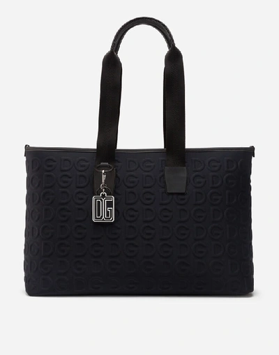 Shop Dolce & Gabbana Neoprene Palermo Tecnico Bag With All-over Dg Detailing