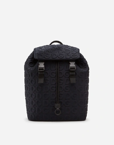 Shop Dolce & Gabbana Neoprene Palermo Tecnico Backpack With All-over Dg Detailing