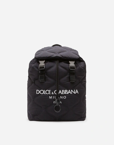 Shop Dolce & Gabbana Nylon Palermo Tecnico Backpack With Logo Print