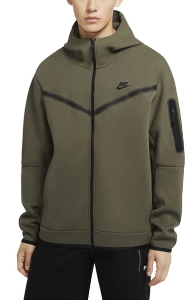 Shop Nike Sportswear Tech Fleece Zip Hoodie In Twilight Marsh/ Black