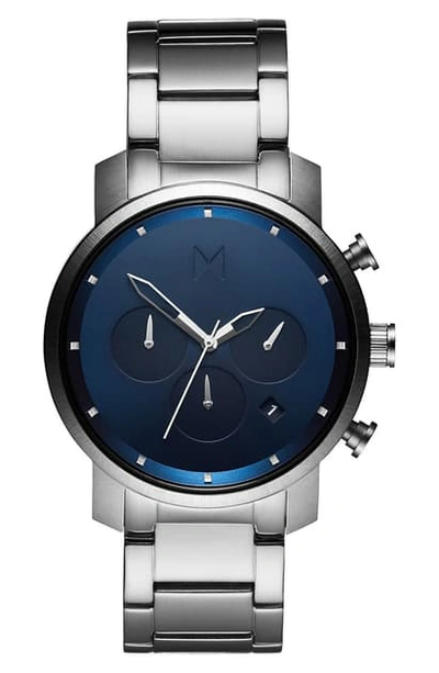 Shop Mvmt Chronograph Bracelet Watch, 40mm In Steel/ Blue/ Steel