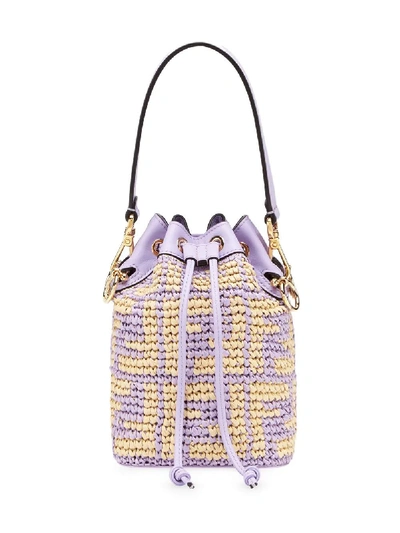 Shop Fendi Mini Mon Tresor Logo Bucket Bag Anemone Purple