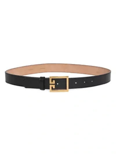 Shop Givenchy Women's Gv3 Leather Belt In Black