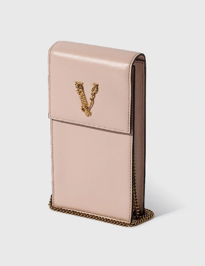 Shop Versace Virtus Phone Pouch In Pink