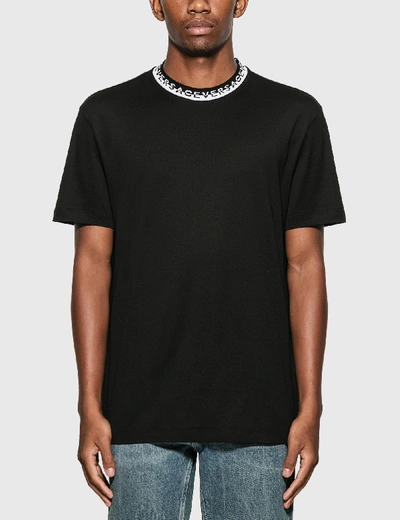 Shop Versace Logo Collar T-shirt In Black