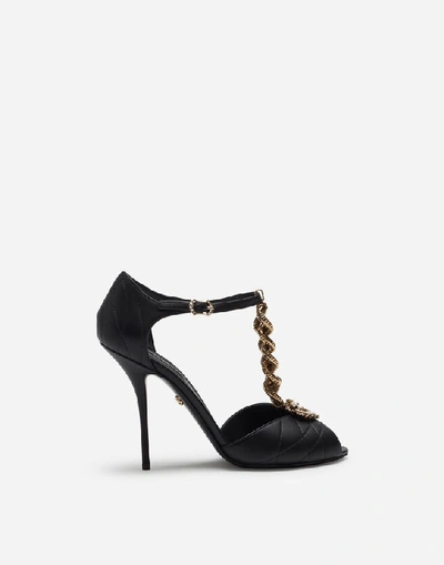 Shop Dolce & Gabbana Nappa Matelassé Devotion Sandals