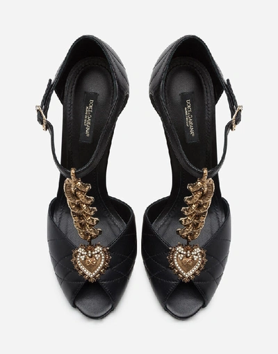 Shop Dolce & Gabbana Nappa Matelassé Devotion Sandals