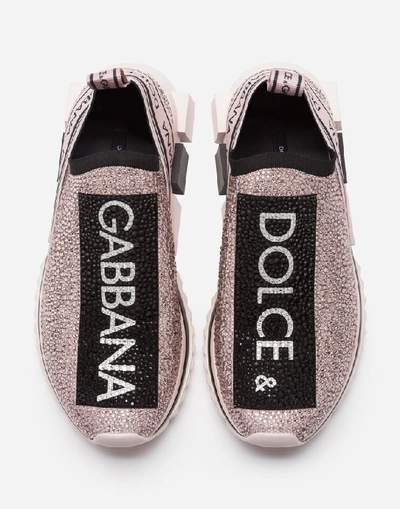 Shop Dolce & Gabbana Sorrento Sneakers With Fusible Crystals