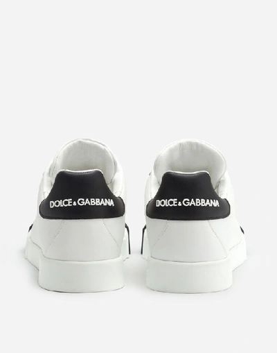 Shop Dolce & Gabbana Portofino Sneakers In Nappa Leather And Rubber Toe-cap