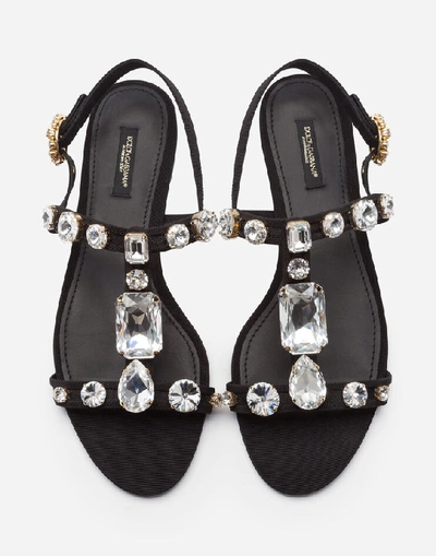 Shop Dolce & Gabbana Mesh Sandals With Crystal Embellishment