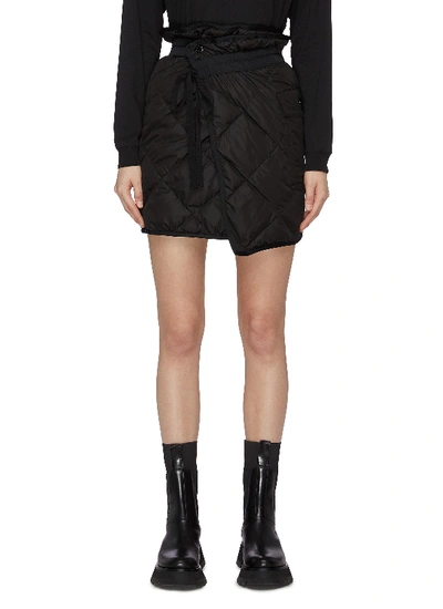 Shop Moncler Padded Patch Pocket Wrap Mini Skirt In Black
