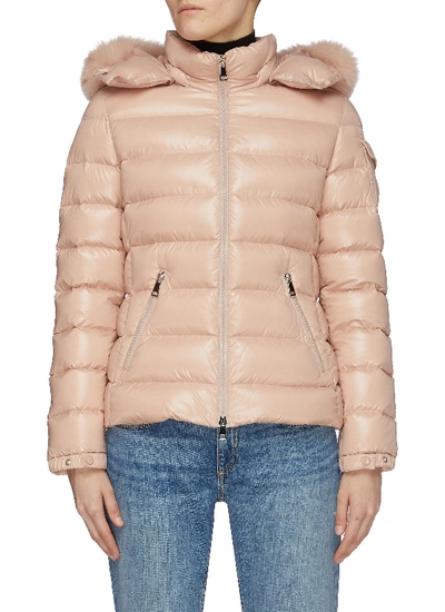 Shop Moncler Babyfur Hooded Puffer Jacket In Neutral