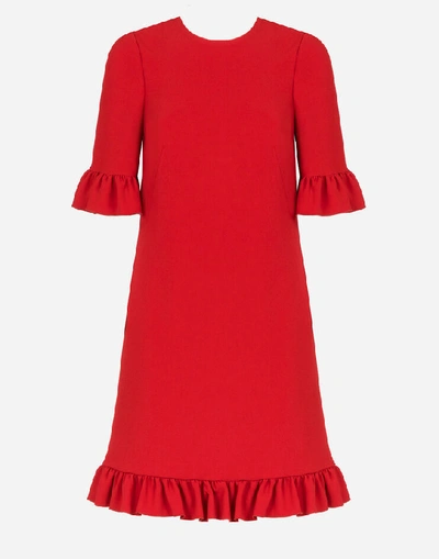 Shop Dolce & Gabbana Dress In Cady Fabric With Ruffles