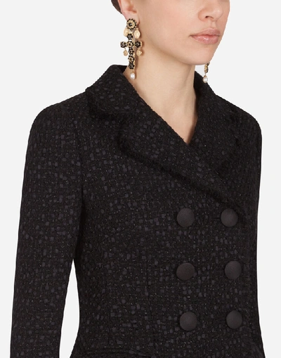 Shop Dolce & Gabbana Short Double-breasted Tweed Jacket