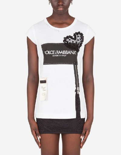 Shop Dolce & Gabbana Jersey T-shirt With Dolce&gabbana Print