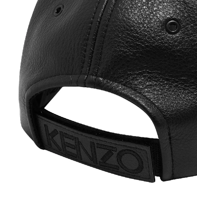 Shop Kenzo Leather Tiger Cap In Black