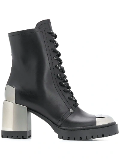 Shop Casadei Lace-up Ankle Boots In Black