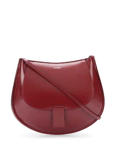 Shop Jil Sander Crescent Crossbody Bag In Red