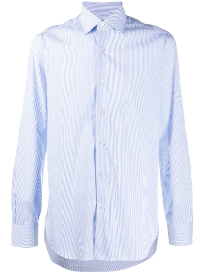 Shop Barba Striped Regular Fit Shirt In Blue