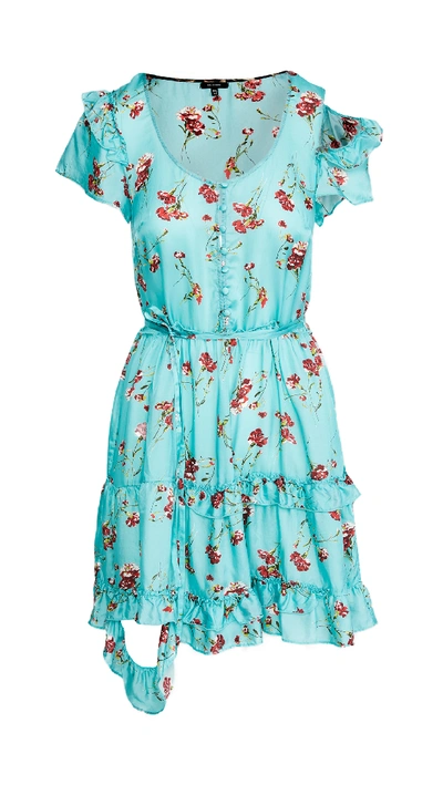Shop R13 Deconstructed Babydoll Dress In Light Blue Floral