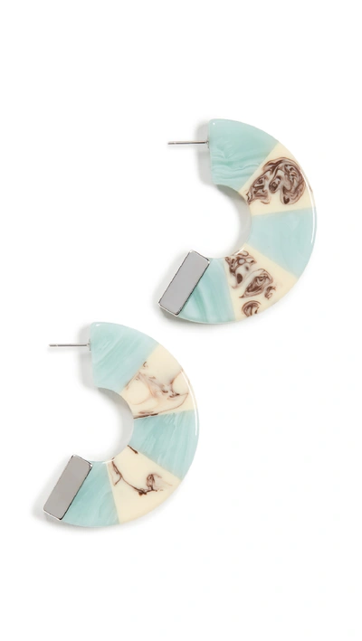Shop Rachel Comey Tabby Hoop Earrings In Turquoise White Marble