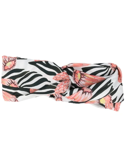 Shop Temperley London Palazzo Reef Print Headscarf In White