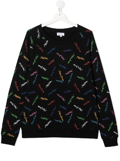 Shop Little Marc Jacobs Logo Print Sweatshirt In Black