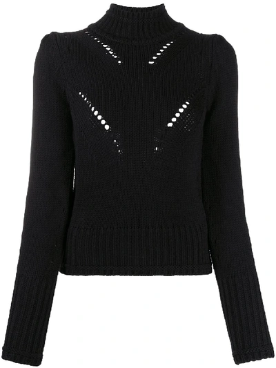 Shop Dondup Chunky-knit Roll-neck Jumper In Black