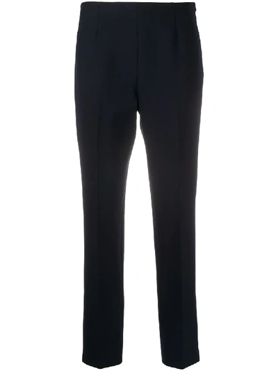 Shop Peserico Cropped Tailored Trousers In Blue