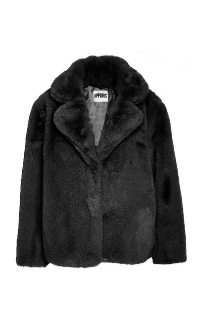 Shop Apparis Manon Faux-fur Coat In Grey