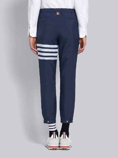 Shop Thom Browne Navy Ripstop Track 4-bar Trouser In Blue