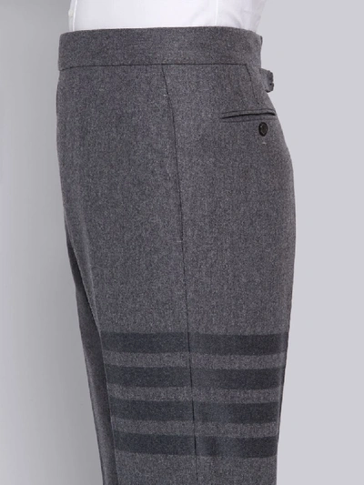 Shop Thom Browne Medium Grey Cashmere Wool Flannel Classic Tonal 4-bar Trouser