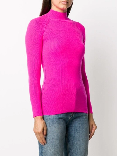 Shop Forte Forte Ribbed Knit Turtleneck In Pink