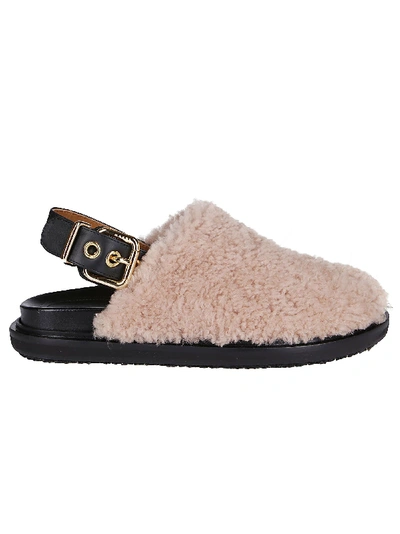 Shop Marni Pink Merino Wool Fussbett Mules In Pink Black