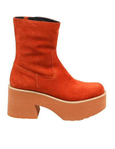 Shop Paloma Barceló Paloma Barcelo Covil Ankle Boot In Suede And Rust Color