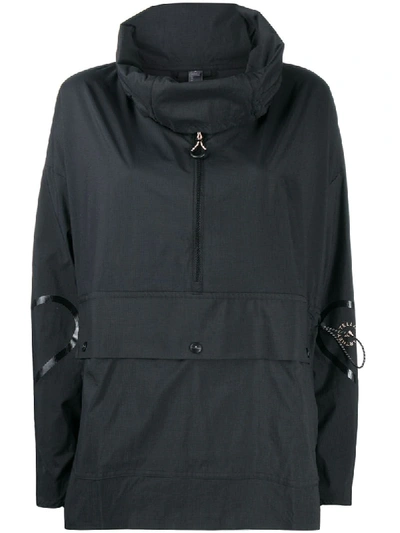 Shop Adidas By Stella Mccartney Half-zip Mid-length Jacket In Black