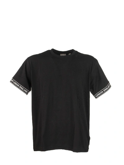 Shop Burberry Teslow - Logo Tape Cotton Oversized T-shirt In Black